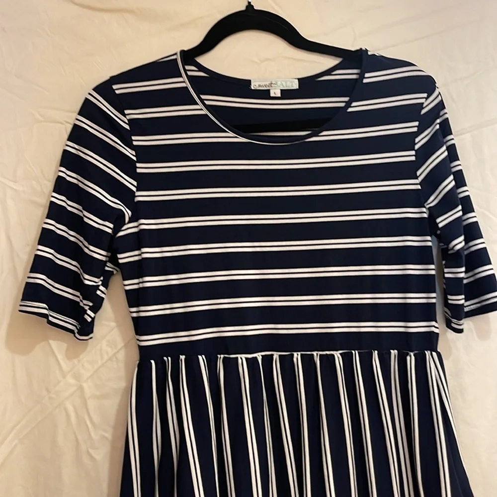 Sweet Salt Long striped navy and white maxi dress - Picture 4 of 7